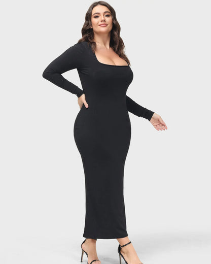 Longsleeve Dress with Built-In Shapewear